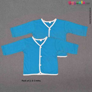 Full Sleeve Baby Jabla With Front Open Button Model - 0-3m pack of 2