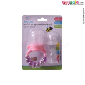 MOMS LOVE Baby Fruit & Vegetable's Nibbler With Extra 2 Nibs And with Rattle- 3m+age