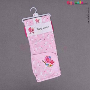 BABY STATION Hooded Single Layer Towel Hosiery Cloth Plain Horse Print 1pc 0+m Age