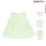 MOMMAS Sleeveless Baby Frock, Front Opening Button Model, Premium Quality Cotton Baby Wear, (3-6M)