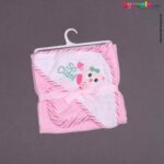 Hooded towel for babies, Baby pink