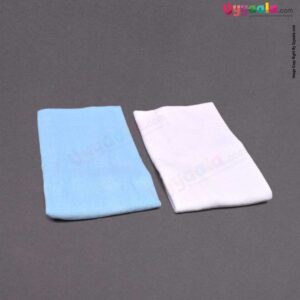 QUICK DRY Terry Bath Towel Plain 0+m Age Pack of 2,Size (90*60cm) - Blue & White