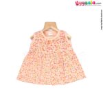 MOMMAS Sleeveless Baby Frock, Front Opening Button Model, Premium Quality Cotton Baby Wear, (3-6M)