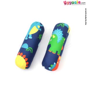 Baby soft cotton Bolster pillow with Dinosaur print - Navy blue