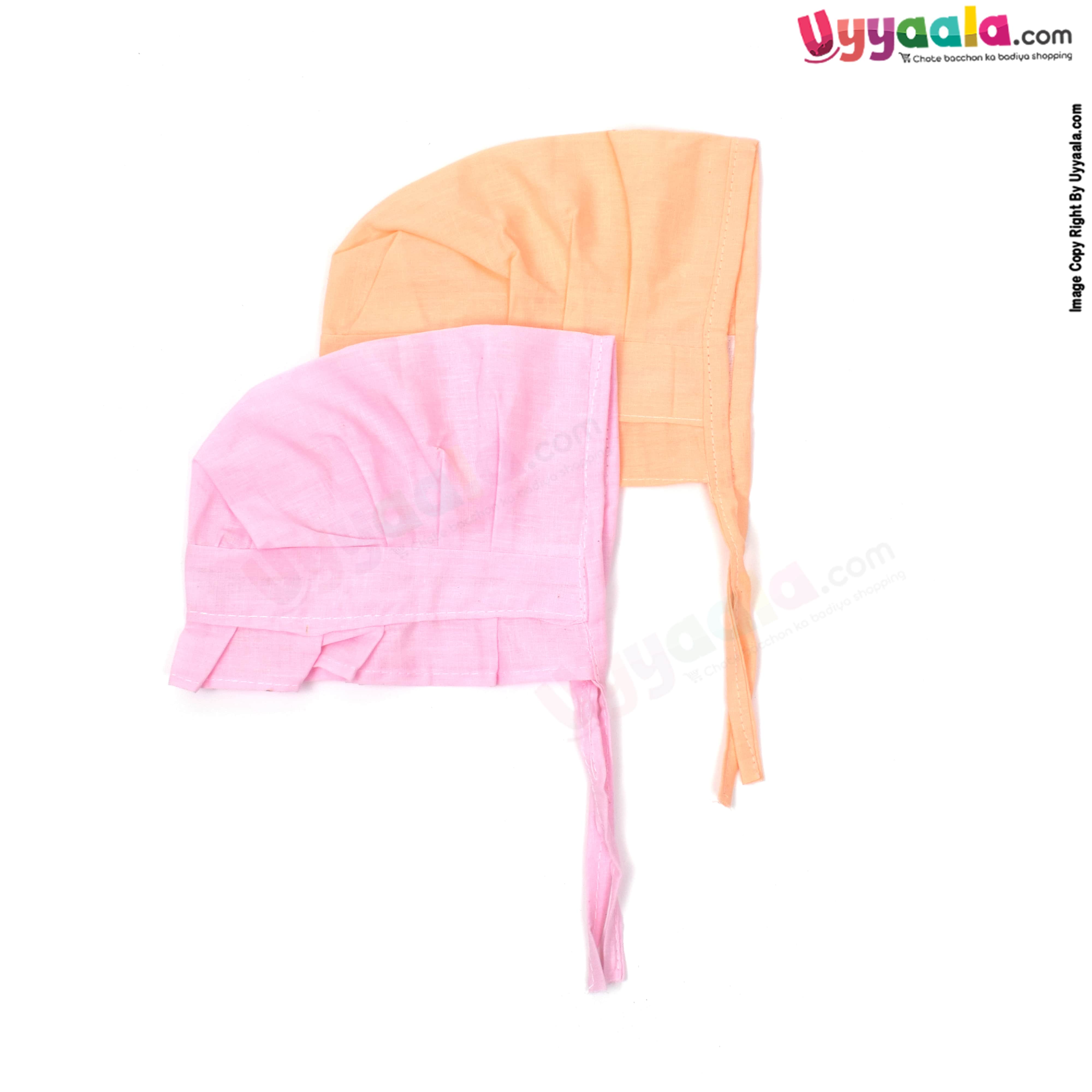 Baby tying cotton caps (Pack of 2)