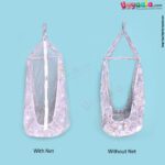 SNUG UP Baby Hanging cradle (Zola) Attached Bed With Mosquito Net Open Zip Model,Gray with Assorted Print, 0m+,  (up to 12 kgs)
