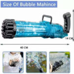 21 Hole Gatling Bubble Gun Toy with Liquid Bottle & Tray for Kids - 3+ Y age - Blue