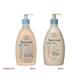 AVEENO BABY daily moisture lotion and wash & shampoo, 354ml each- combo pack