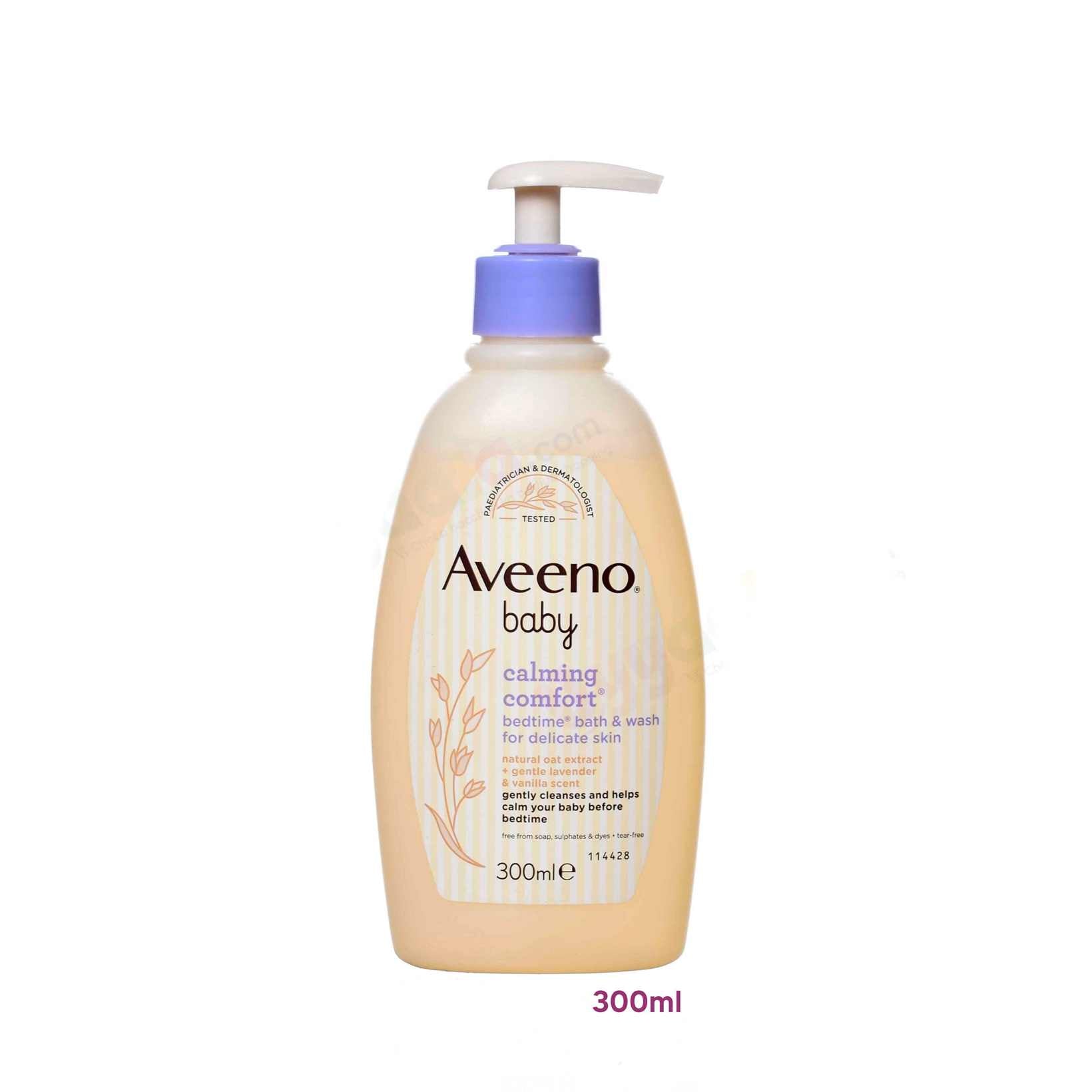 AVEENO BABY Calming comfort bed time bath & wash for delicate skin, lavender & Vanilla - 300 ml