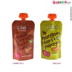 ELLA'S KITCHEN Mangoes pears + papayas and squash carrots apples+ prunes purees for babies, pack of 2(120g each)4months +