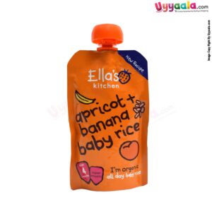 ELLA'S KITCHEN Apricot + banana baby rice, super smooth purees for babies - 120gm, 4 months +