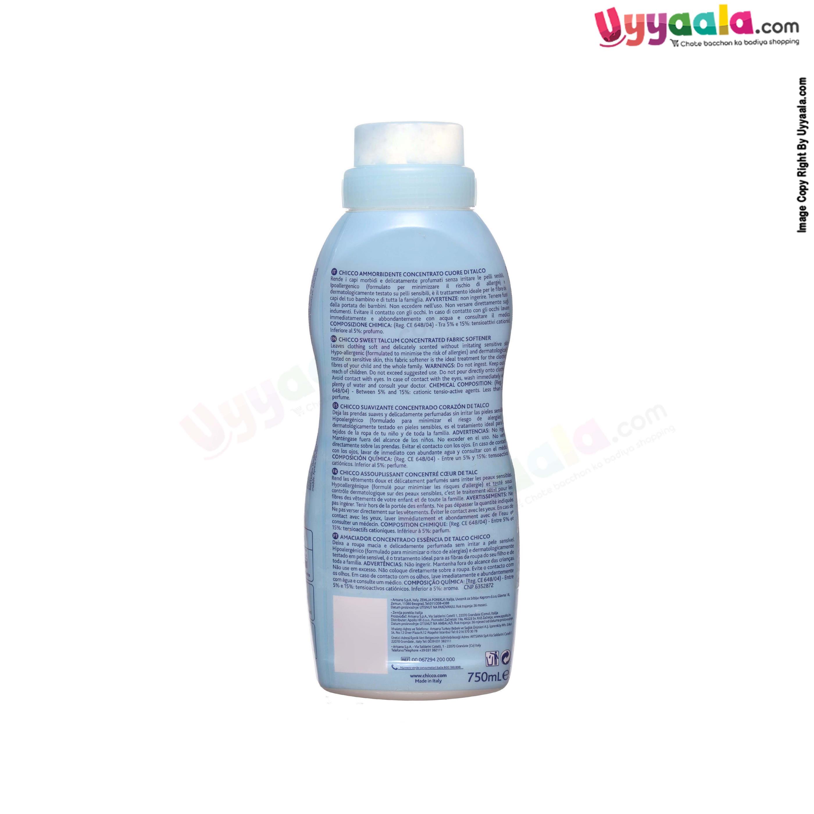 Sensitive concentrated laundry softener, sweet talcum - 750 ml