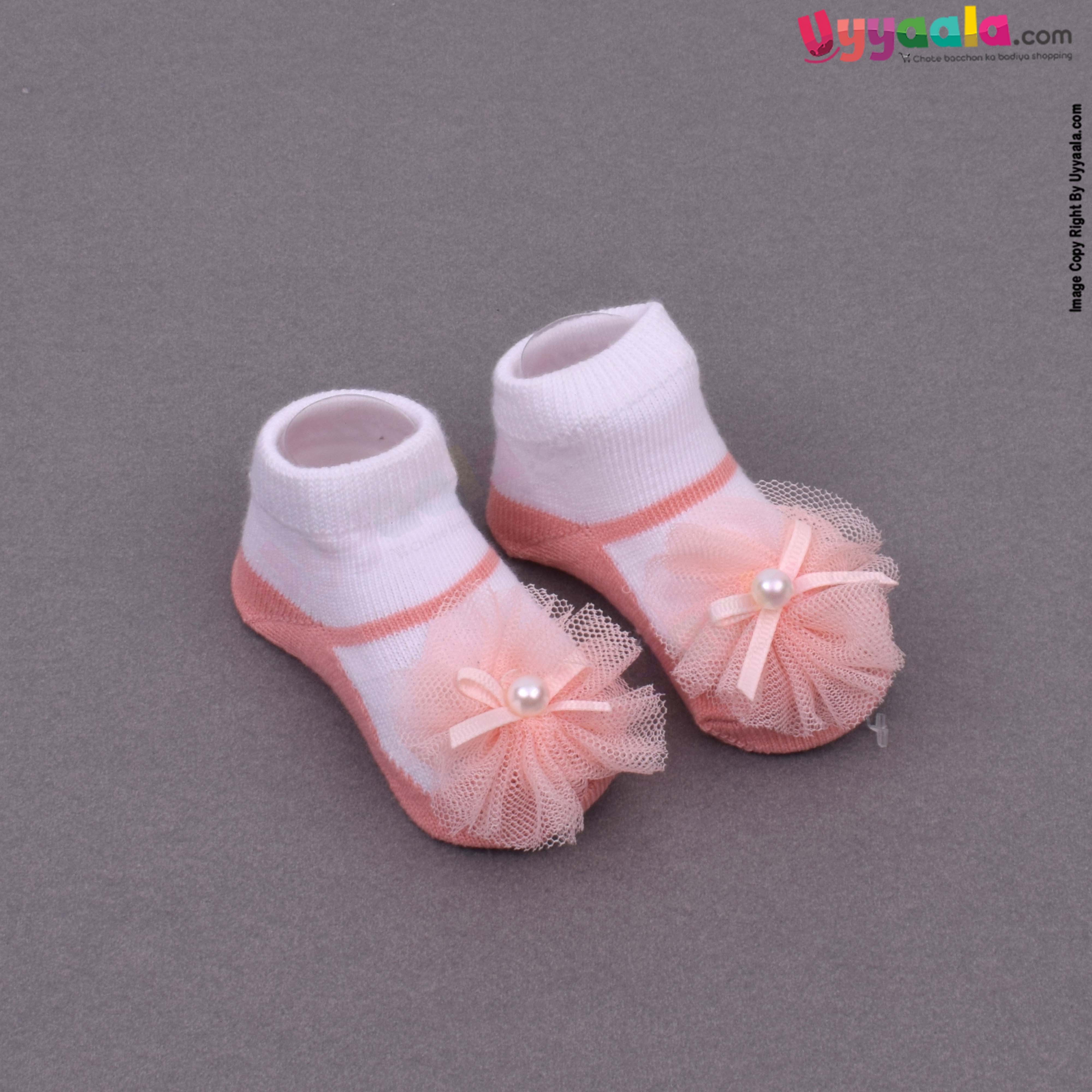 BABY Accessory set for kids with cap and socks - orange, 0-12 months