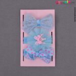 Beautiful hair band set for baby girls, pack of 3 - blue