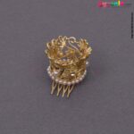 Fancy round hair crown pin with pearls for kids