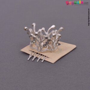 Fancy round hair crown pin with pearls for kids