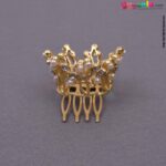 Fancy round hair crown pin with pearls for kids