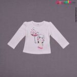 TOFFY HOUSE T - shirt with pants for baby girls - white with girl print & pink