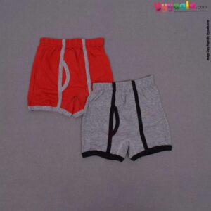 BLOSSSOM JUNIOR Cotton trunks, pack of 2 - grey & red, 1-2 years