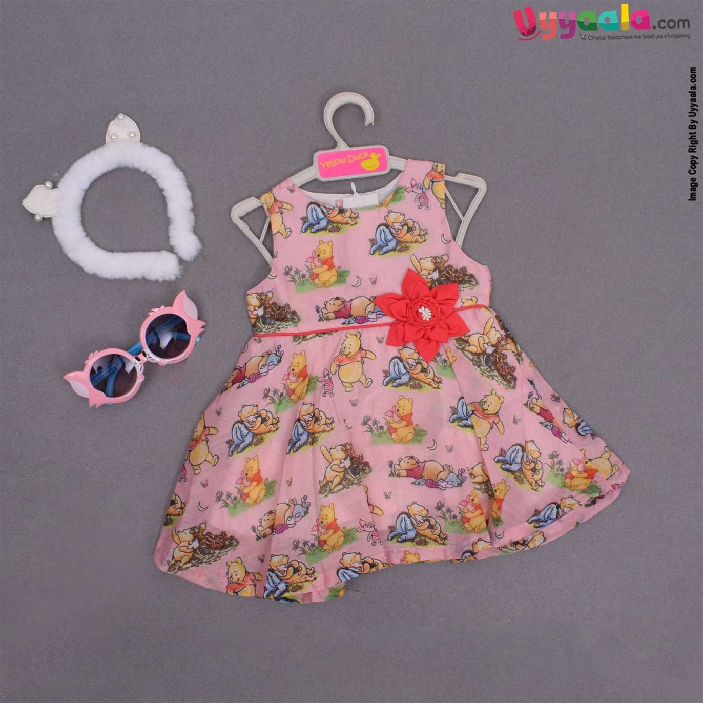 Cotton sleeveless party wear frock for baby girl