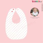 Baby Bib Soft Cotton Hosiery 2 in 1 Usable with Stripes Stars Print for Newborn, Size (29.5*20cm)-Orange & White