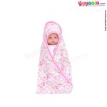 BABYS GIFT Cotton Hosiery Hooded Towel for Babies with Animals Print 1pc 0+m Age