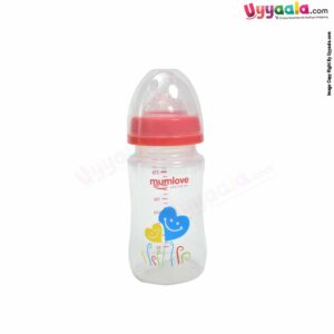 MUMLOVE Wide Neck PP Feeding Bottle 240ml/8oz 0m+ age, Pink