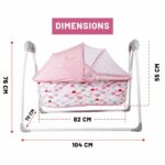 R FOR RABBIT Lullabies Baby Cradle with Remote Control & Mosquito Net - Pink