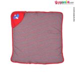 Babies hooded towel with aero plane print & stripes, Grey&Red