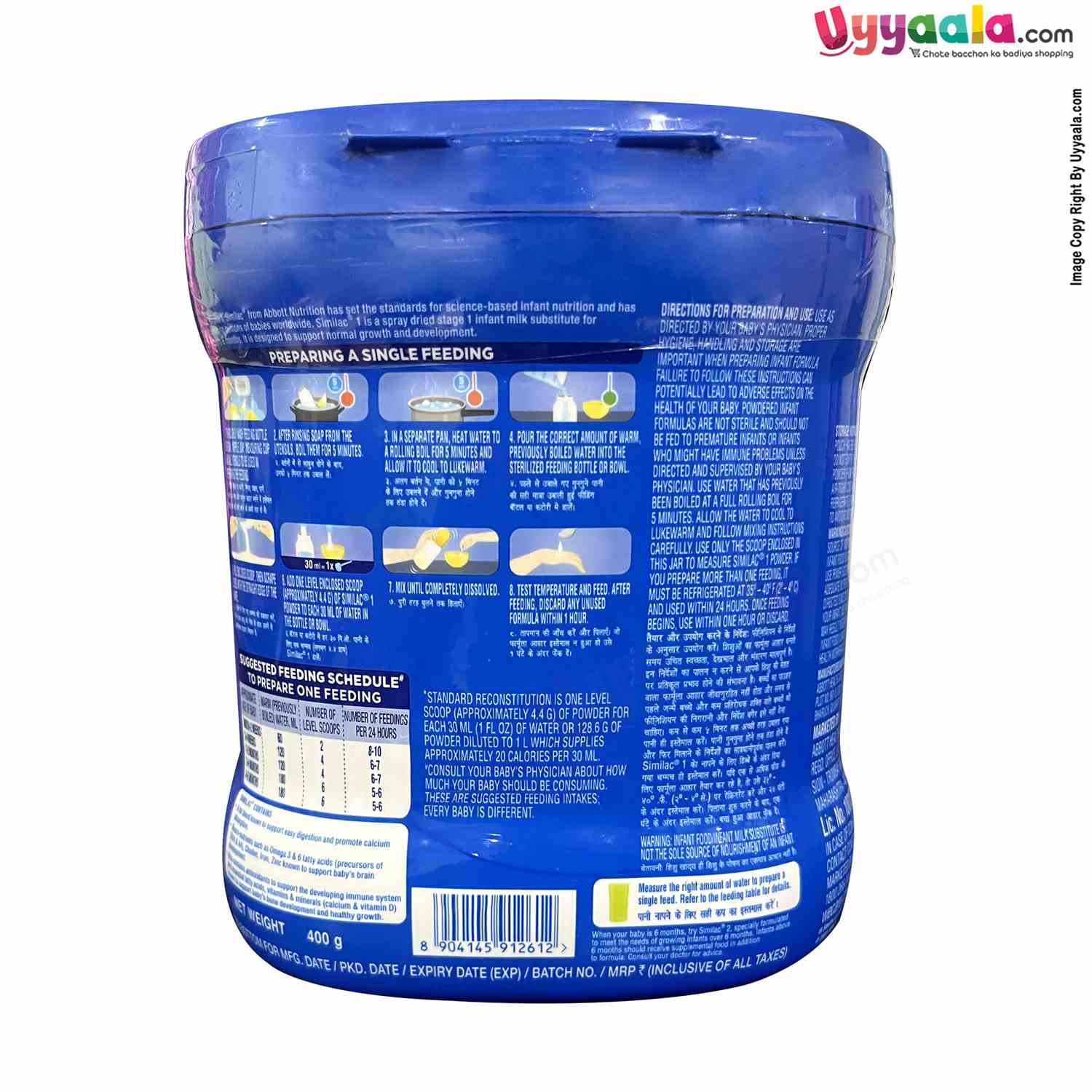 ABBOTT Similac Infant Formula Stage 1- 400g Tin, 0-6m