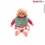 Baby Bib Soft Hosiery Cotton 2 in 1 Usable with Bow & Stripes Print for Newborn, Size (29.5*20cm)- Green & White