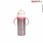 BABY STEPS Stainless Steel Twin Handle Baby Feeding Bottle With Open Top Straw Model 180ml