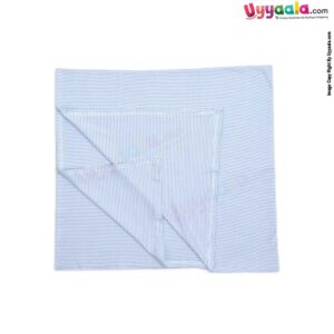 Hosiery Cotton Wrapper for Babies with Stripes Print 0-24 Age, Size (110*104cm)-Blue