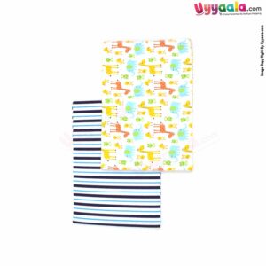 DARLING Baby Bath Towel 100% Cotton with Animals & Stars Print Pack of 2 0+m Age ,Size (100*75cm) - Multi Color