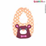 Baby Bib Soft Hosiery Cotton 2 in 1 Usable with Stripes & White Dots Print for Newborn, Size (29.5*20cm) - Light Green & Orange