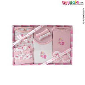 Newborn Dressing Gift Pack with 10pcs Set for New Born 0-9m- Peach