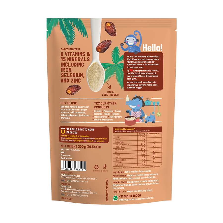 Buy Slurrp Farm Arabian Date Powder, Cereal Addon for Small Children - 300gms Online in India at uyyaala.com