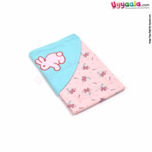 Double layered hooded towel for babies, Peach