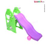 Indoor Slide for kids 1 Basket Ball with Hoop 1+ Age Size 150*55*110cms - Purple-Green