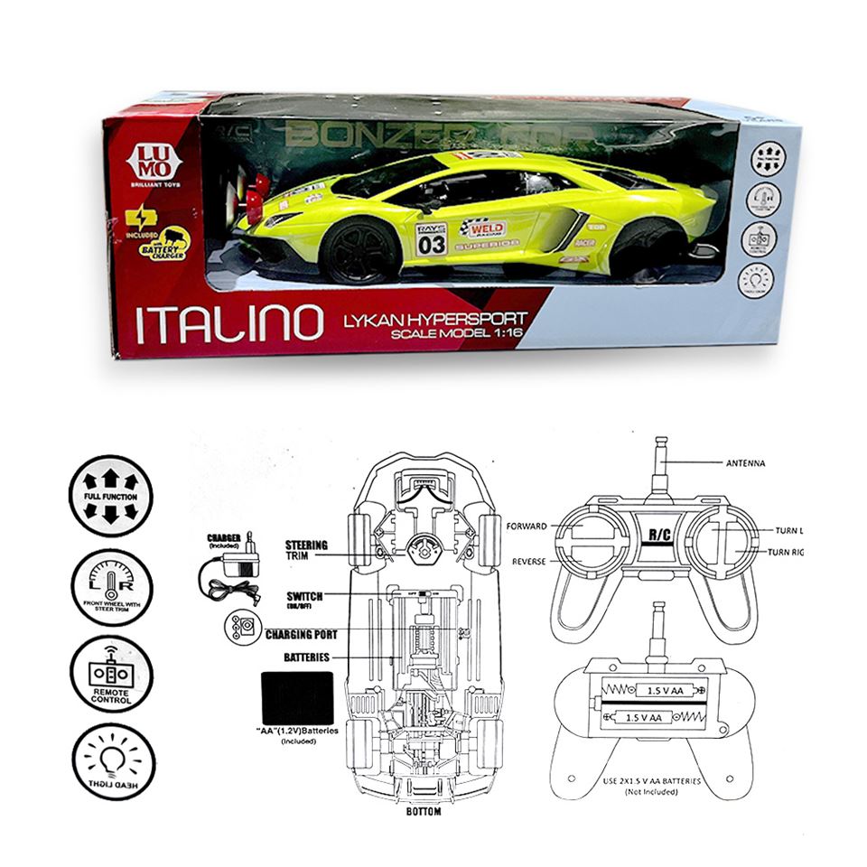 Buy Lykan Hypersport Remote Control Car Toy for Kids - Green Online in India at uyyaala.com