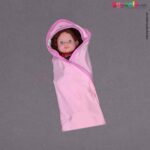 BABY STATION Hooded Single Layer Towel Hosiery Cloth Plain Bird Print