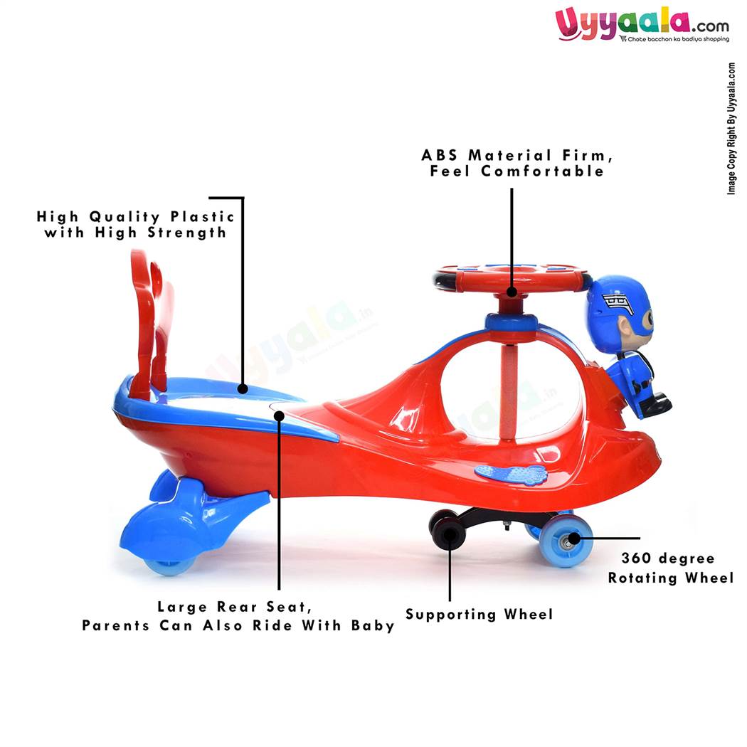 Kids Twister Magic Car Captain America - Red, Blue-uyyala-com.myshopify.com-Twisters-Happy Babies