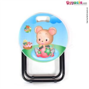 Mini Stool For Kids With Cartoon Print - Blue & Green
