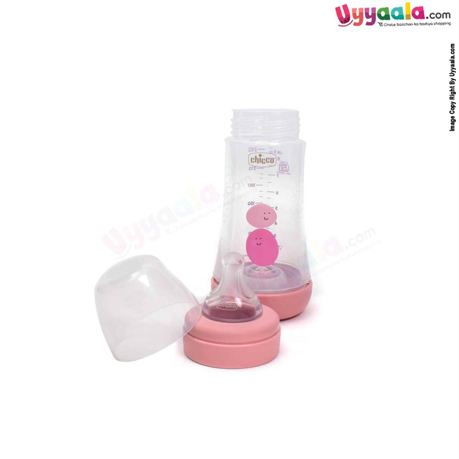 Baby 240ml feeding bottle, Peach