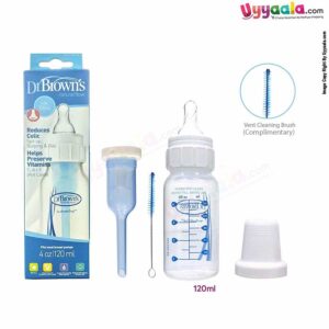 Dr Browns feeding Bottle with vent narrow neck 120ml, 0+months