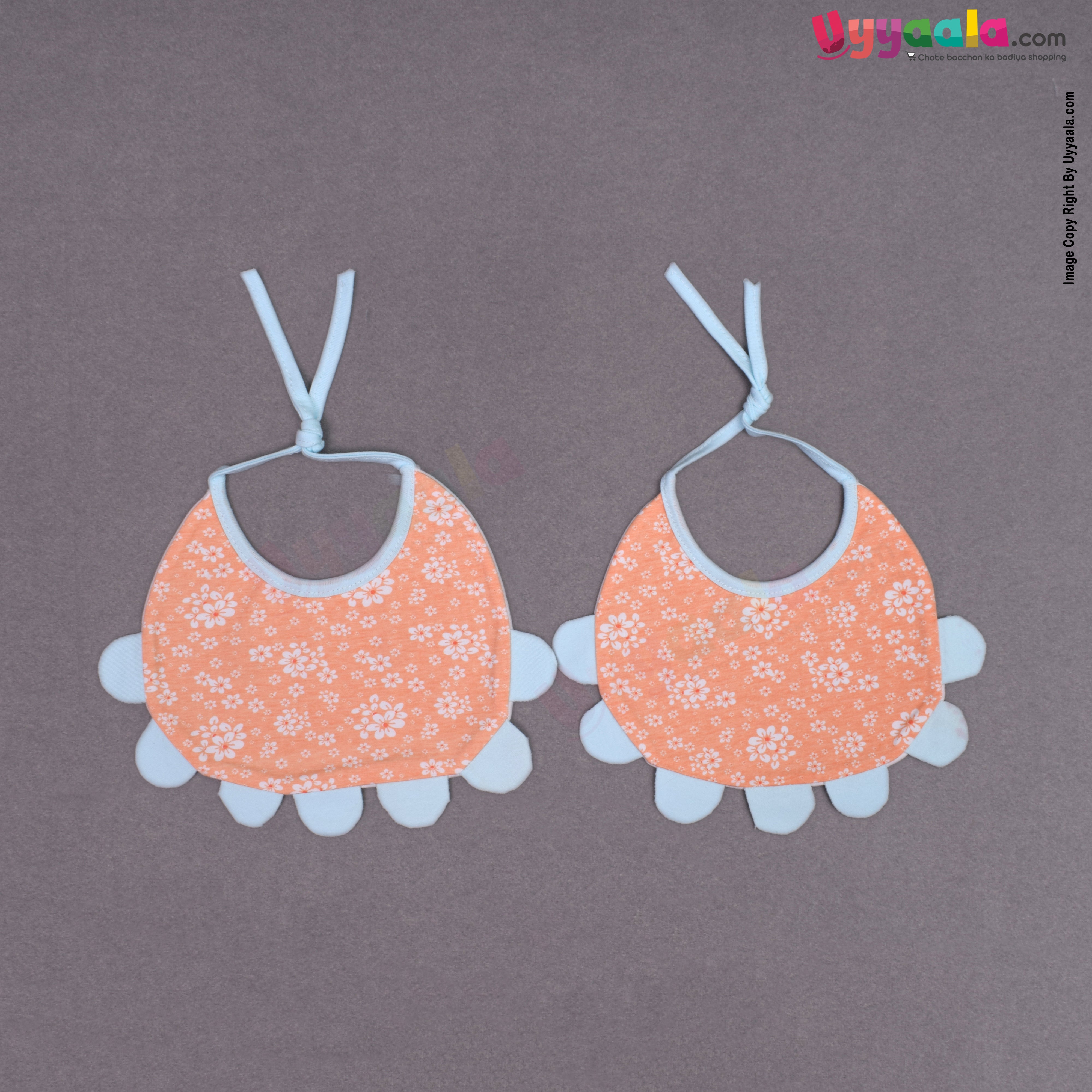 Baby Bib Soft Cotton Hosiery with Cute Kitty Print Pack of 2