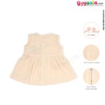 MOMMAS Sleeveless Baby Frock, Front Opening Button Model, Premium Quality Cotton Baby Wear, (3-6M)