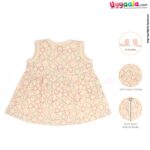 MOMMAS Sleeveless Baby Frock, Front Opening Button Model, Premium Quality Cotton Baby Wear, (3-6M)