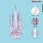 SNUG UP Baby Hanging cradle (Zola) Attached Bed With Mosquito Net Open Zip Model,Gray with Assorted Print, 0m+,  (up to 12 kgs)