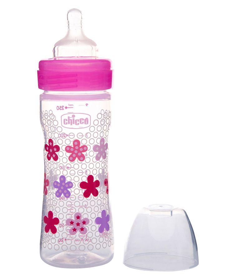 Chicco Feeding bottle Narrow neck Well being 250ml 2m+ Pink